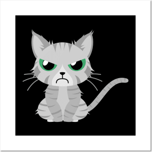 Angry Gray Tabby Posters and Art